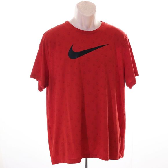 Nike Other - The Nike Tee Men's Raindrop Basketball T-Shirt XL Dri-Fit Red Black Crew Ncck